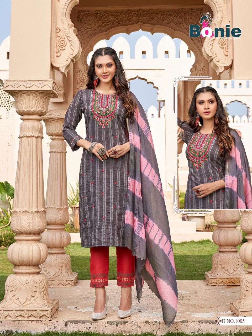 MRIDULA BY BONIE 1001 TO 1006 SERIES BEAUTIFUL SUITS COLORFUL STYLISH FANCY CASUAL WEAR & ETHNIC WEAR RAYON PRINT DRESSES AT WHOLESALE PRICE