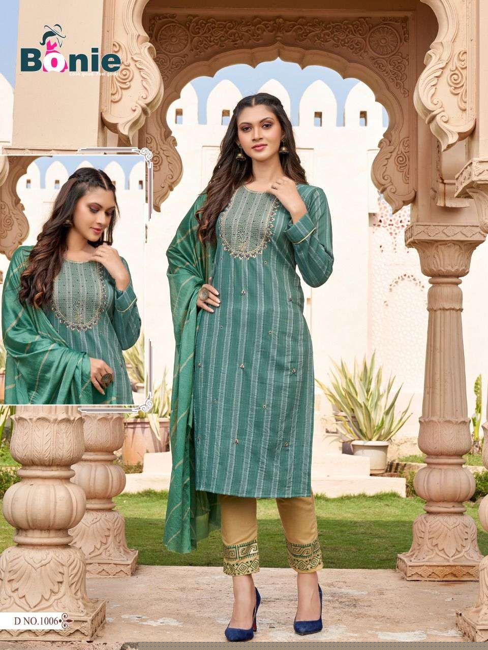 MRIDULA BY BONIE 1001 TO 1006 SERIES BEAUTIFUL SUITS COLORFUL STYLISH FANCY CASUAL WEAR & ETHNIC WEAR RAYON PRINT DRESSES AT WHOLESALE PRICE