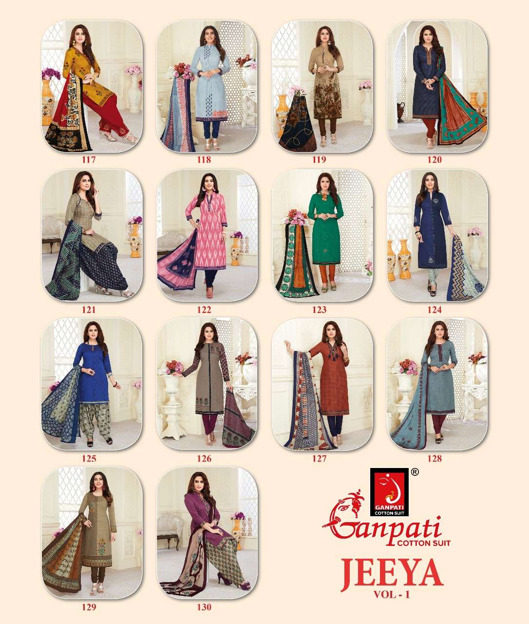 Jeeya Vol-6 By Ganpati Cotton Suits 601 To 615 Series Beautiful Suits Colorful Stylish Fancy Casual Wear & Ethnic Wear Cotton Dresses At Wholesale Price