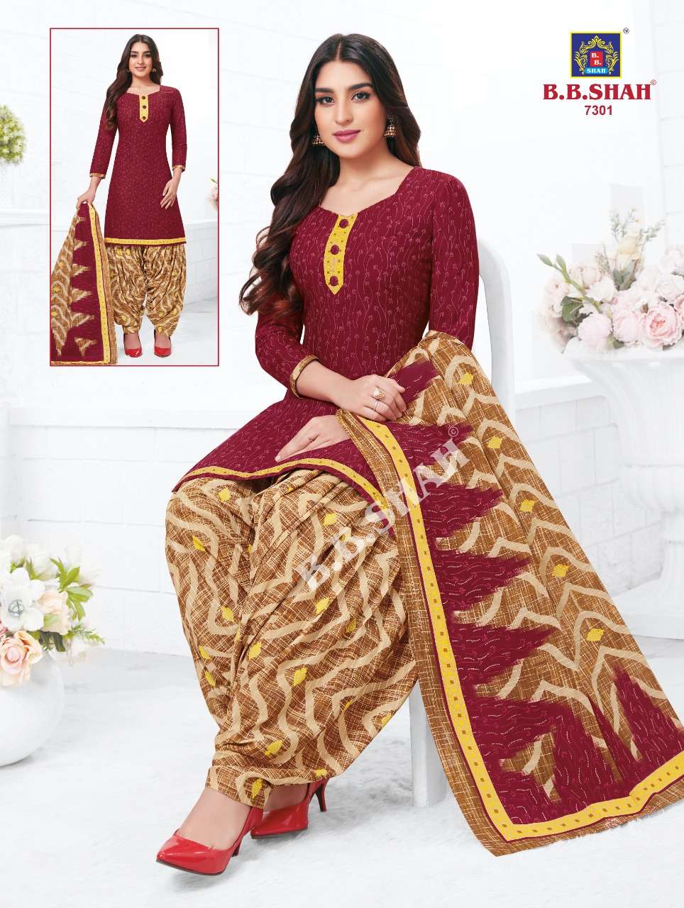 NAAYRAA VOL-3 BY B B SHAH 7301 TO 7336 SERIES BEAUTIFUL STYLISH SUITS FANCY COLORFUL CASUAL WEAR & ETHNIC WEAR & READY TO WEAR PURE COTTON PRINTED DRESSES AT WHOLESALE PRICE