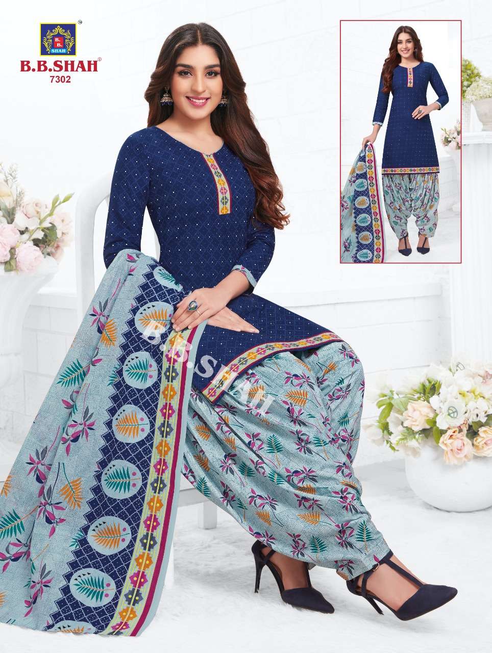NAAYRAA VOL-3 BY B B SHAH 7301 TO 7336 SERIES BEAUTIFUL STYLISH SUITS FANCY COLORFUL CASUAL WEAR & ETHNIC WEAR & READY TO WEAR PURE COTTON PRINTED DRESSES AT WHOLESALE PRICE