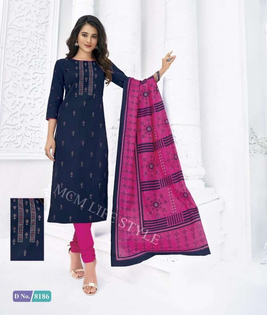 PRIYALAXMI VOL-23 BY MCM LIFESTYLE 8181 TO 8204 SERIES DESIGNER WEDDING COLLECTION BEAUTIFUL STYLISH FANCY COLORFUL PARTY WEAR & OCCASIONAL WEAR PURE COTTON PRINT DRESSES AT WHOLESALE PRICE
