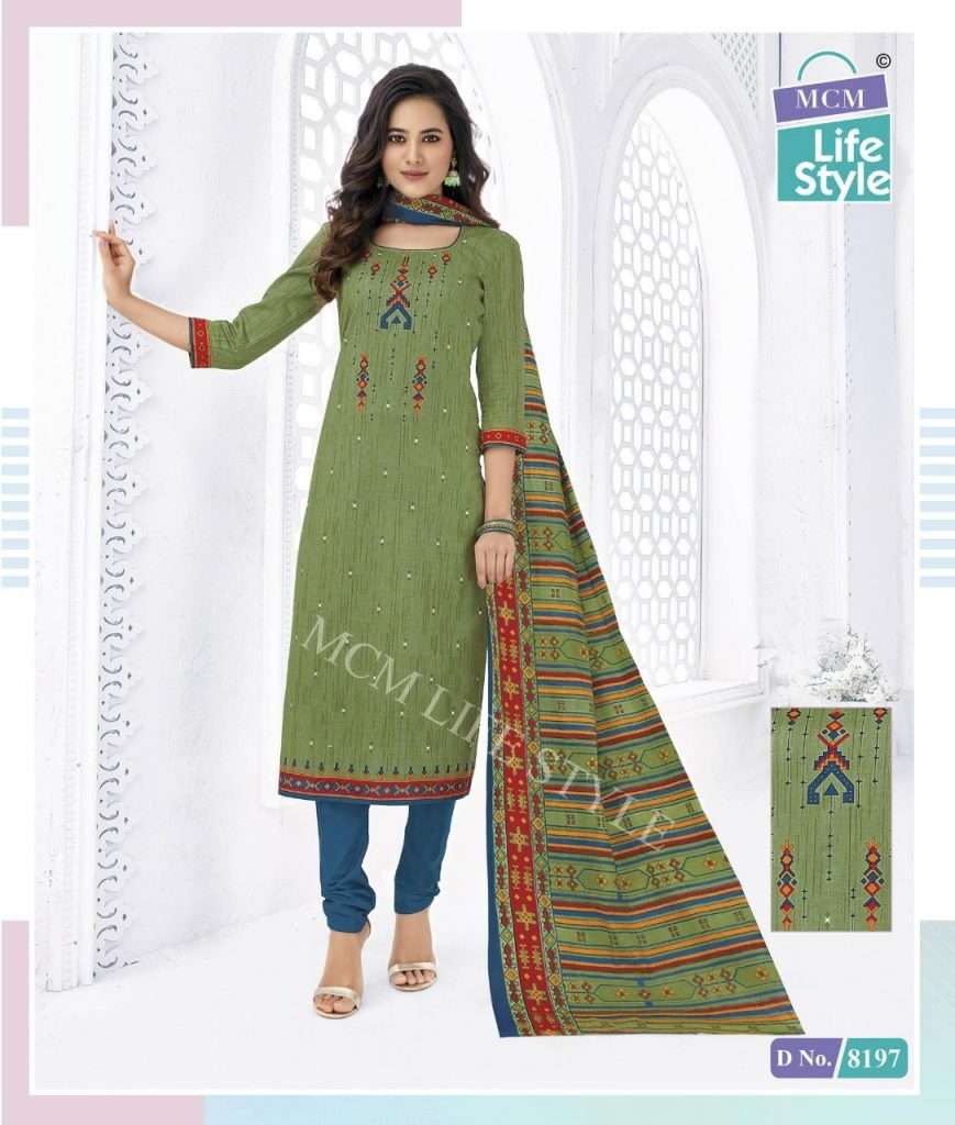 PRIYALAXMI VOL-23 BY MCM LIFESTYLE 8181 TO 8204 SERIES DESIGNER WEDDING COLLECTION BEAUTIFUL STYLISH FANCY COLORFUL PARTY WEAR & OCCASIONAL WEAR PURE COTTON PRINT DRESSES AT WHOLESALE PRICE