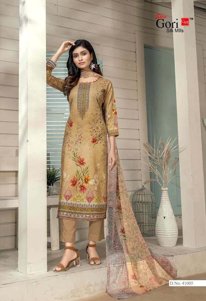 PUNJABI KUDI VOL-41 BY SHIV GORI SILK MILLS 41001 TO 41012 SERIES BEAUTIFUL WINTER COLLECTION SUITS STYLISH FANCY COLORFUL CASUAL WEAR & ETHNIC WEAR COTTON PRINT DRESSES AT WHOLESALE PRICE
