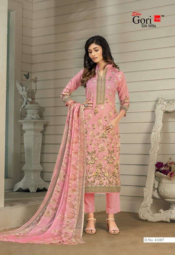 PUNJABI KUDI VOL-41 BY SHIV GORI SILK MILLS 41001 TO 41012 SERIES BEAUTIFUL WINTER COLLECTION SUITS STYLISH FANCY COLORFUL CASUAL WEAR & ETHNIC WEAR COTTON PRINT DRESSES AT WHOLESALE PRICE