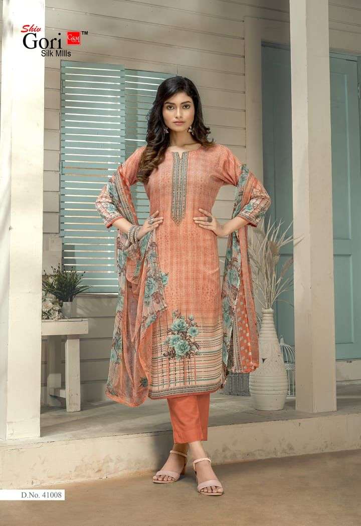 PUNJABI KUDI VOL-41 BY SHIV GORI SILK MILLS 41001 TO 41012 SERIES BEAUTIFUL WINTER COLLECTION SUITS STYLISH FANCY COLORFUL CASUAL WEAR & ETHNIC WEAR COTTON PRINT DRESSES AT WHOLESALE PRICE