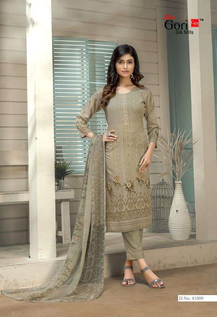 PUNJABI KUDI VOL-41 BY SHIV GORI SILK MILLS 41001 TO 41012 SERIES BEAUTIFUL WINTER COLLECTION SUITS STYLISH FANCY COLORFUL CASUAL WEAR & ETHNIC WEAR COTTON PRINT DRESSES AT WHOLESALE PRICE
