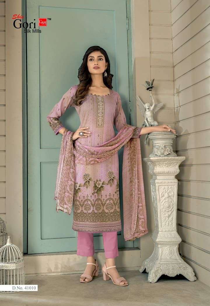 PUNJABI KUDI VOL-41 BY SHIV GORI SILK MILLS 41001 TO 41012 SERIES BEAUTIFUL WINTER COLLECTION SUITS STYLISH FANCY COLORFUL CASUAL WEAR & ETHNIC WEAR COTTON PRINT DRESSES AT WHOLESALE PRICE