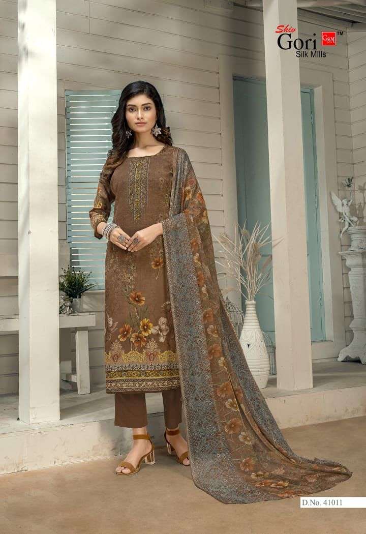 PUNJABI KUDI VOL-41 BY SHIV GORI SILK MILLS 41001 TO 41012 SERIES BEAUTIFUL WINTER COLLECTION SUITS STYLISH FANCY COLORFUL CASUAL WEAR & ETHNIC WEAR COTTON PRINT DRESSES AT WHOLESALE PRICE