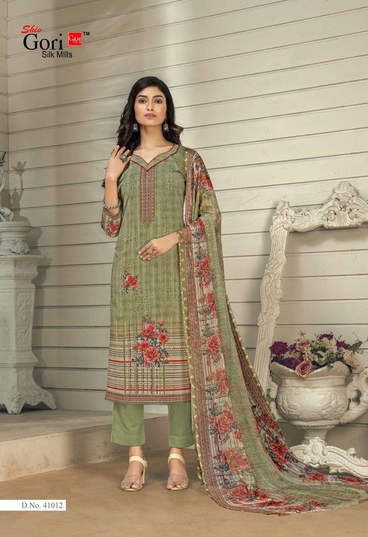 PUNJABI KUDI VOL-41 BY SHIV GORI SILK MILLS 41001 TO 41012 SERIES BEAUTIFUL WINTER COLLECTION SUITS STYLISH FANCY COLORFUL CASUAL WEAR & ETHNIC WEAR COTTON PRINT DRESSES AT WHOLESALE PRICE