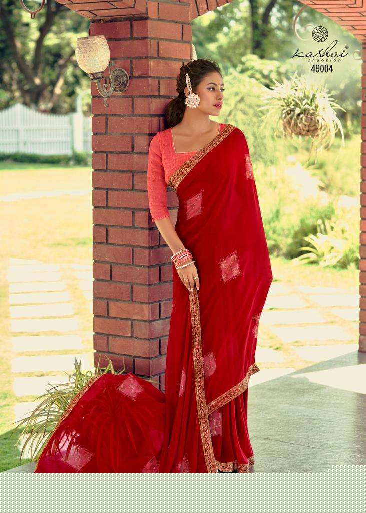 SUHANI BY KASHVI CREATION 49001 TO 49010 SERIES INDIAN TRADITIONAL WEAR COLLECTION BEAUTIFUL STYLISH FANCY COLORFUL PARTY WEAR & OCCASIONAL WEAR GEORGETTE SAREES AT WHOLESALE PRICE