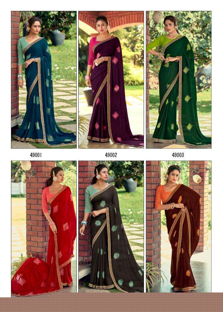 SUHANI BY KASHVI CREATION 49001 TO 49010 SERIES INDIAN TRADITIONAL WEAR COLLECTION BEAUTIFUL STYLISH FANCY COLORFUL PARTY WEAR & OCCASIONAL WEAR GEORGETTE SAREES AT WHOLESALE PRICE
