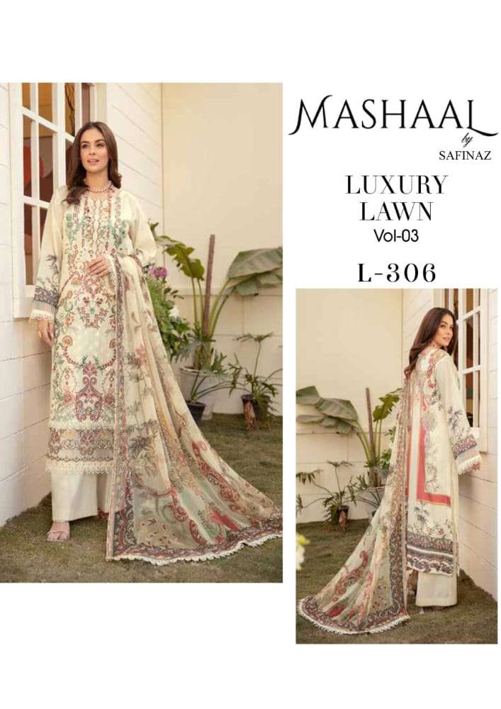 Mashaal By Safinaz Beautiful Pakistani Suits Colorful Stylish Fancy Casual Wear & Ethnic Wear Pure Lawn Cotton Embroidered Dresses At Wholesale Price