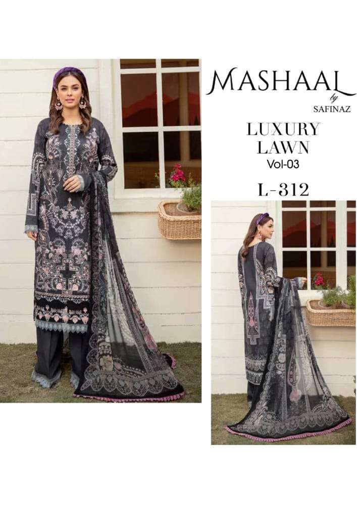 Mashaal By Safinaz Beautiful Pakistani Suits Colorful Stylish Fancy Casual Wear & Ethnic Wear Pure Lawn Cotton Embroidered Dresses At Wholesale Price