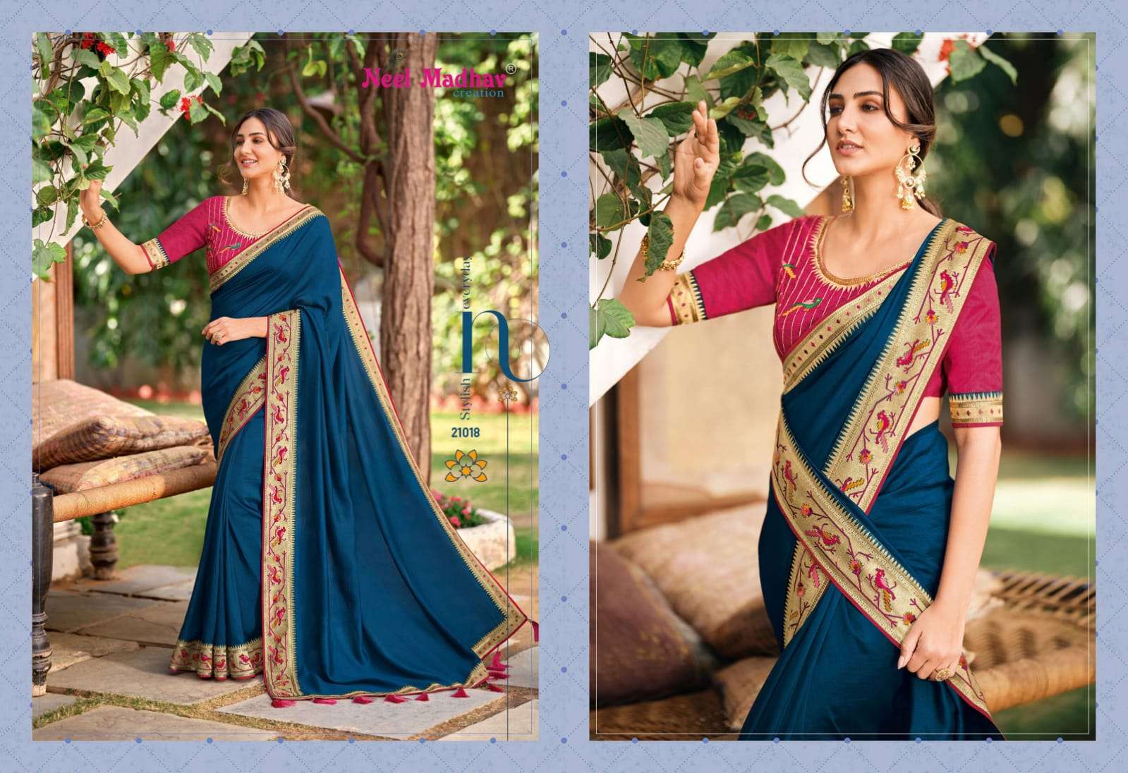 MIRISHA VOL-2 BY NEEL MADHAV 21016 TO 21026 SERIES INDIAN TRADITIONAL WEAR COLLECTION BEAUTIFUL STYLISH FANCY COLORFUL PARTY WEAR & OCCASIONAL WEAR SATIN GEORGETTE SAREES AT WHOLESALE PRICE