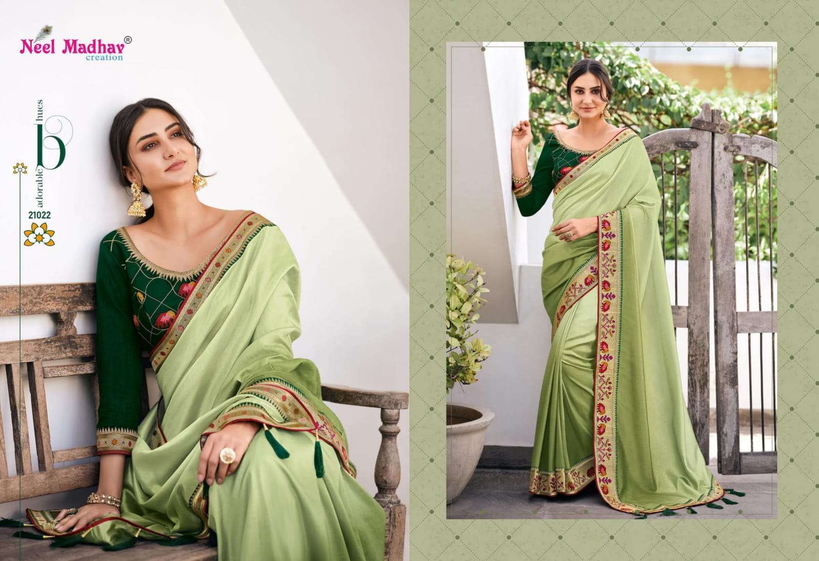 MIRISHA VOL-2 BY NEEL MADHAV 21016 TO 21026 SERIES INDIAN TRADITIONAL WEAR COLLECTION BEAUTIFUL STYLISH FANCY COLORFUL PARTY WEAR & OCCASIONAL WEAR SATIN GEORGETTE SAREES AT WHOLESALE PRICE