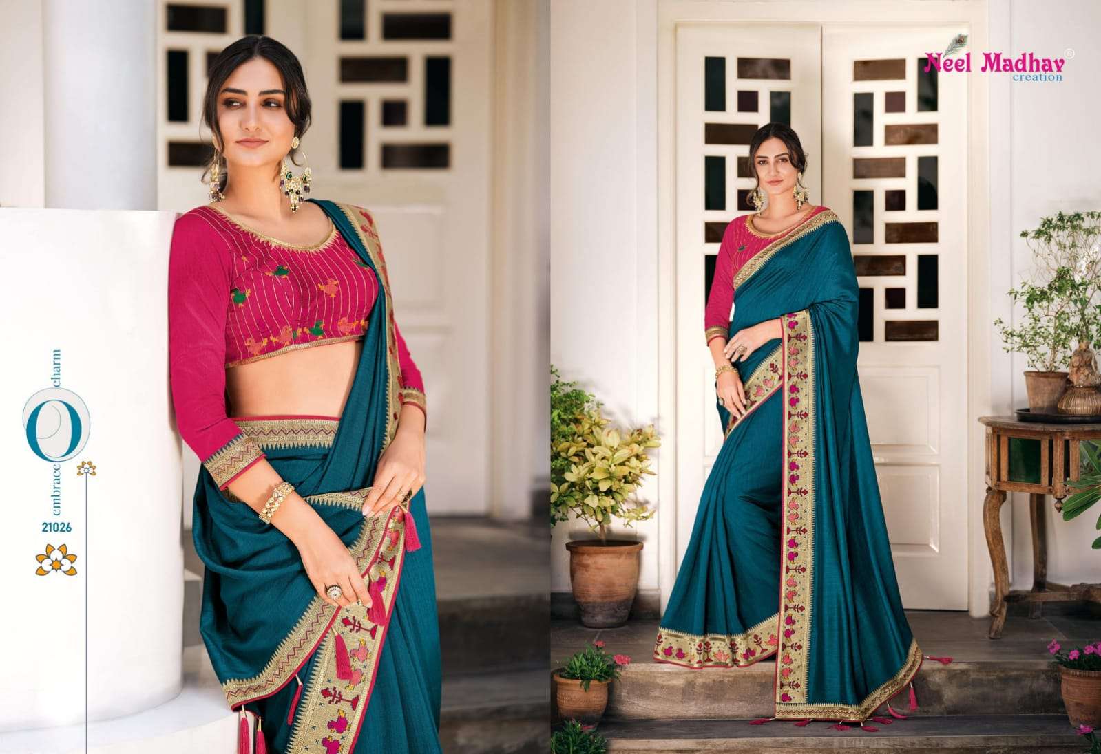 MIRISHA VOL-2 BY NEEL MADHAV 21016 TO 21026 SERIES INDIAN TRADITIONAL WEAR COLLECTION BEAUTIFUL STYLISH FANCY COLORFUL PARTY WEAR & OCCASIONAL WEAR SATIN GEORGETTE SAREES AT WHOLESALE PRICE