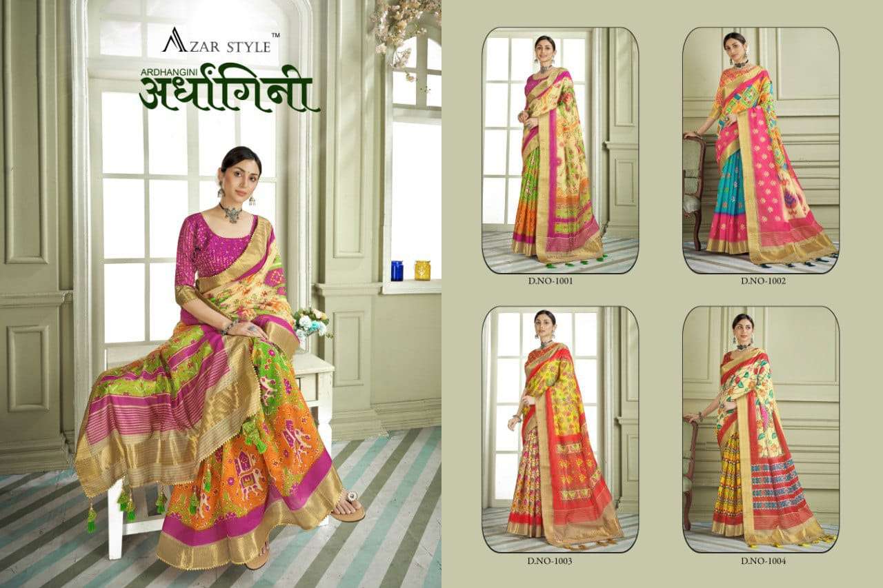 Ardhangini By Azar Style 1001 To 1004 Series Indian Traditional Wear Collection Beautiful Stylish Fancy Colorful Party Wear & Occasional Wear Pure Handloom Silk Sarees At Wholesale Price