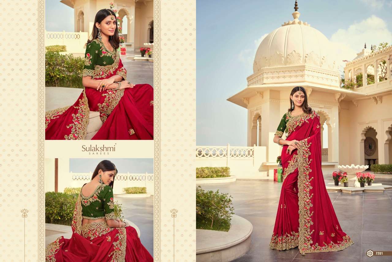 SHRIVALLI BY SULAKSHMI 7201 TO 7214 SERIES INDIAN TRADITIONAL WEAR COLLECTION BEAUTIFUL STYLISH FANCY COLORFUL PARTY WEAR & OCCASIONAL WEAR FANCY SAREES AT WHOLESALE PRICE