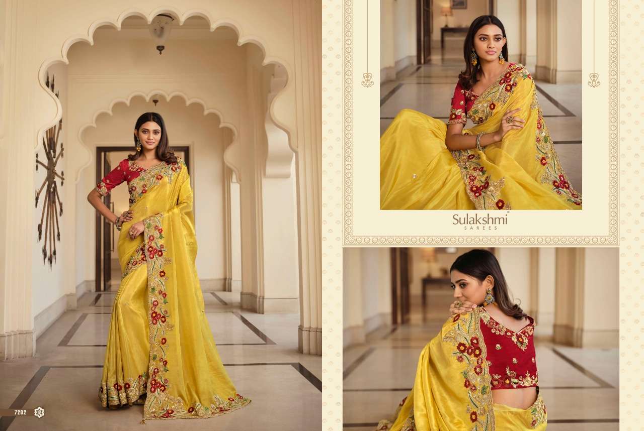 SHRIVALLI BY SULAKSHMI 7201 TO 7214 SERIES INDIAN TRADITIONAL WEAR COLLECTION BEAUTIFUL STYLISH FANCY COLORFUL PARTY WEAR & OCCASIONAL WEAR FANCY SAREES AT WHOLESALE PRICE