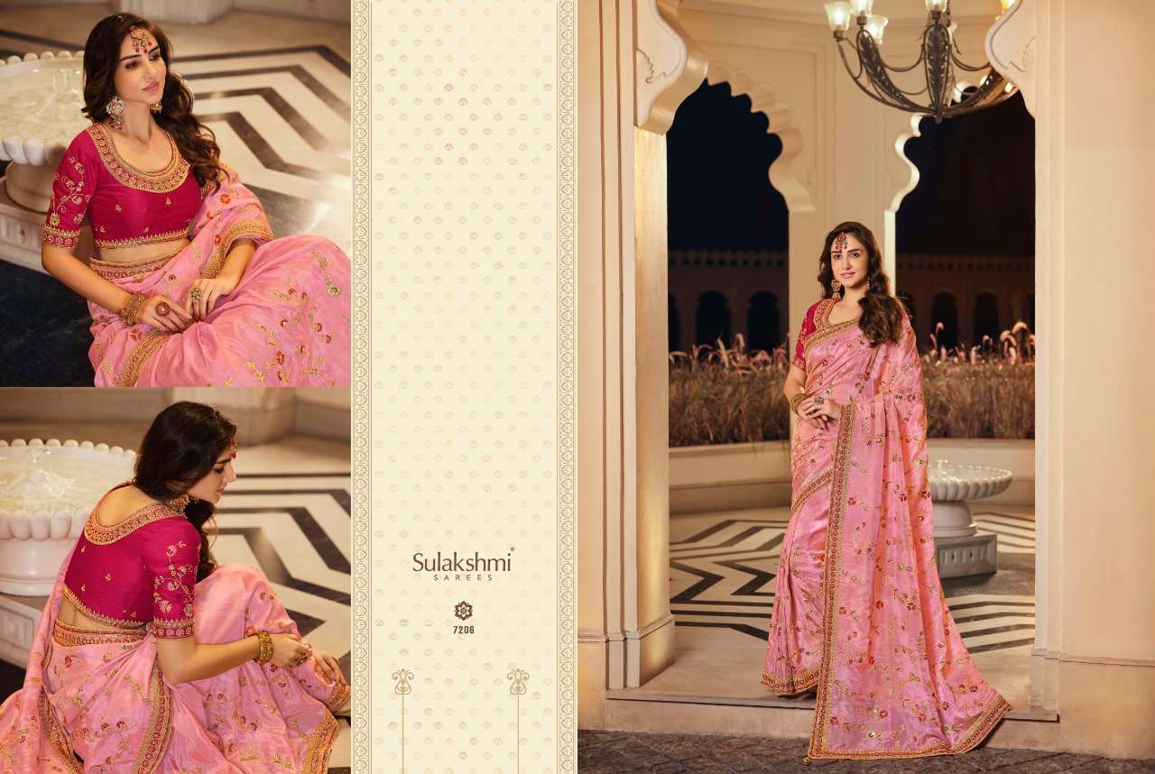SHRIVALLI BY SULAKSHMI 7201 TO 7214 SERIES INDIAN TRADITIONAL WEAR COLLECTION BEAUTIFUL STYLISH FANCY COLORFUL PARTY WEAR & OCCASIONAL WEAR FANCY SAREES AT WHOLESALE PRICE