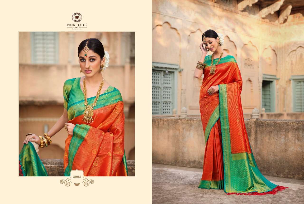 SUNEHRI SILK BY PINK LOTUS 2001 TO 2011 SERIES INDIAN TRADITIONAL WEAR COLLECTION BEAUTIFUL STYLISH FANCY COLORFUL PARTY WEAR & OCCASIONAL WEAR KANJIVARAM SILK SAREES AT WHOLESALE PRICE
