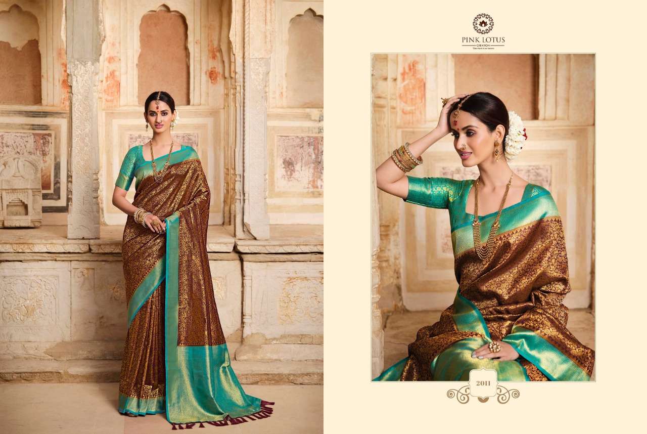 SUNEHRI SILK BY PINK LOTUS 2001 TO 2011 SERIES INDIAN TRADITIONAL WEAR COLLECTION BEAUTIFUL STYLISH FANCY COLORFUL PARTY WEAR & OCCASIONAL WEAR KANJIVARAM SILK SAREES AT WHOLESALE PRICE