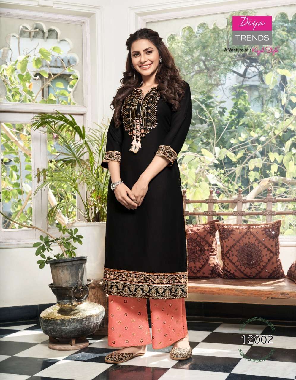 BIBA VOL-12 BY DIYA TRENDS 12001 TO 12014 SERIES BEAUTIFUL COLORFUL STYLISH FANCY CASUAL WEAR & ETHNIC WEAR & READY TO WEAR RAYON PRINT KURTIS WITH BOTTOM AT WHOLESALE PRICE