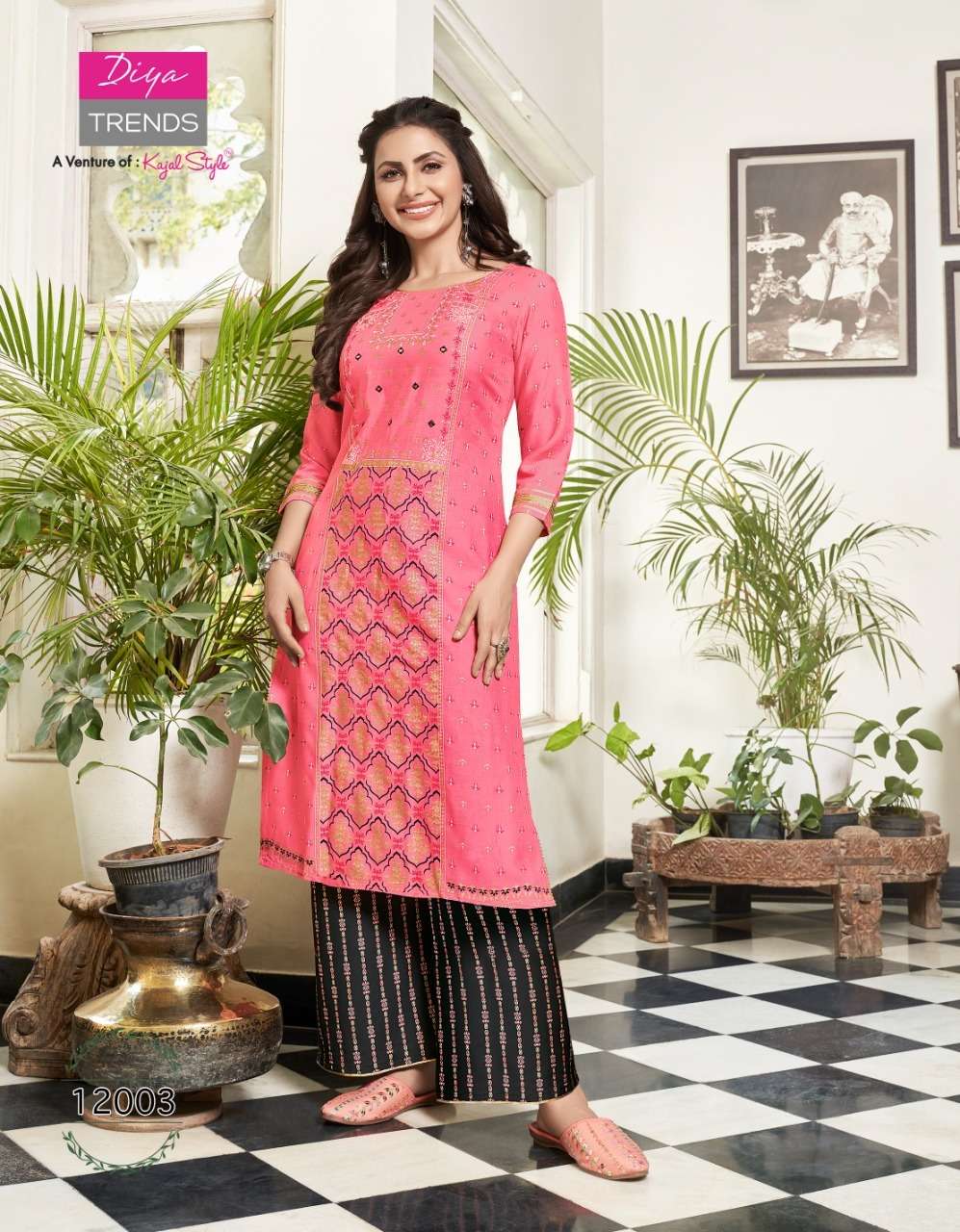 BIBA VOL-12 BY DIYA TRENDS 12001 TO 12014 SERIES BEAUTIFUL COLORFUL STYLISH FANCY CASUAL WEAR & ETHNIC WEAR & READY TO WEAR RAYON PRINT KURTIS WITH BOTTOM AT WHOLESALE PRICE