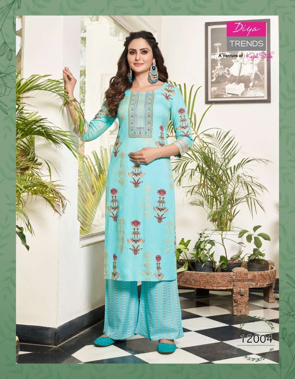 BIBA VOL-12 BY DIYA TRENDS 12001 TO 12014 SERIES BEAUTIFUL COLORFUL STYLISH FANCY CASUAL WEAR & ETHNIC WEAR & READY TO WEAR RAYON PRINT KURTIS WITH BOTTOM AT WHOLESALE PRICE