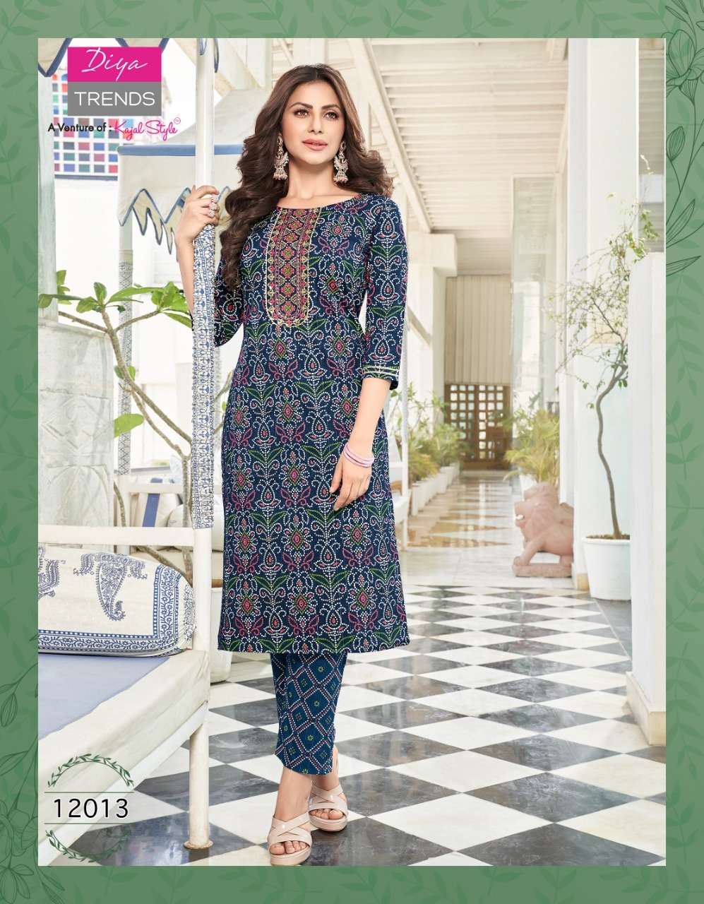 BIBA VOL-12 BY DIYA TRENDS 12001 TO 12014 SERIES BEAUTIFUL COLORFUL STYLISH FANCY CASUAL WEAR & ETHNIC WEAR & READY TO WEAR RAYON PRINT KURTIS WITH BOTTOM AT WHOLESALE PRICE