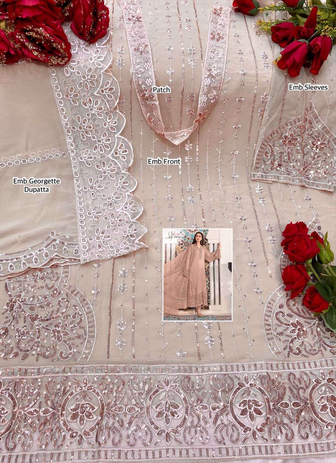 ELAAF HIT DESIGN 155 BY ELAAF BEAUTIFUL PAKISTANI SUITS COLORFUL STYLISH FANCY CASUAL WEAR & ETHNIC WEAR FAUX GEORGETTE DRESSES AT WHOLESALE PRICE