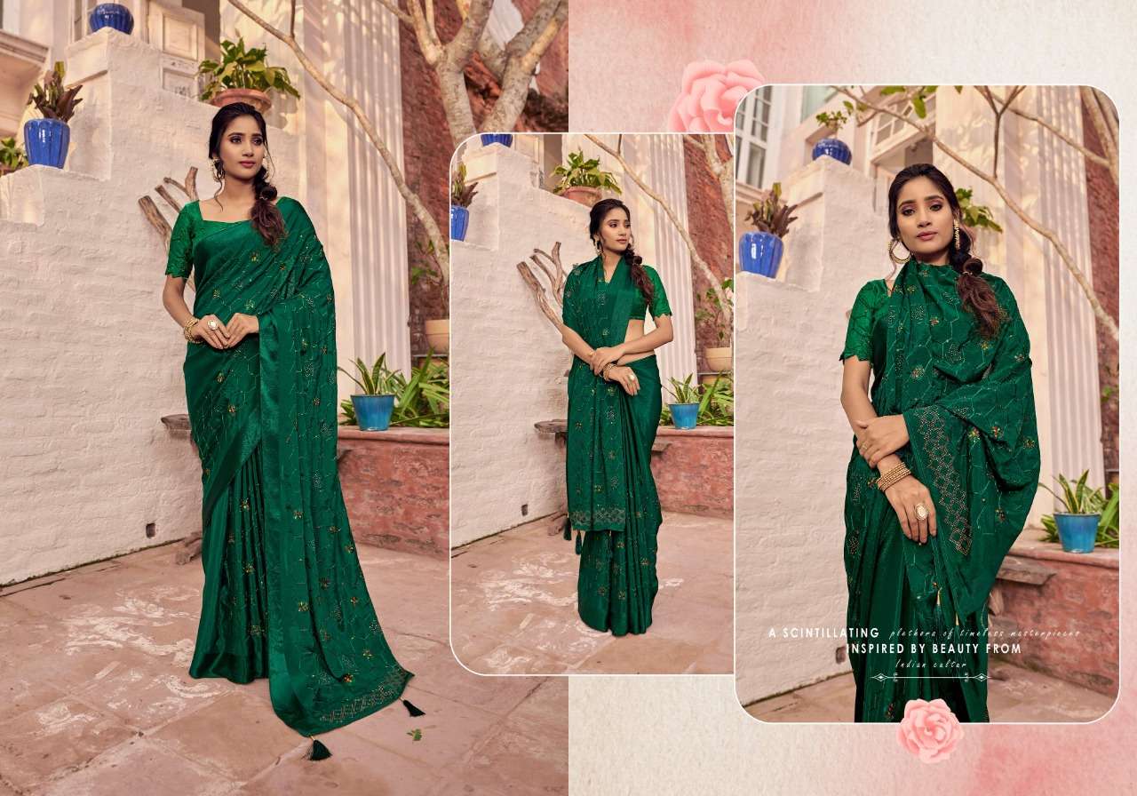 BUTTERFLY SWAROVSKI BY YADU NANDAN FASHION 01 TO 06 SERIES INDIAN TRADITIONAL WEAR COLLECTION BEAUTIFUL STYLISH FANCY COLORFUL PARTY WEAR & OCCASIONAL WEAR CHINNON SATIN SAREES AT WHOLESALE PRICE