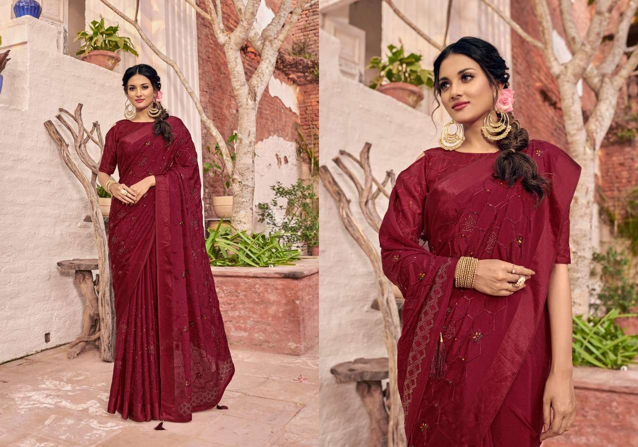 BUTTERFLY SWAROVSKI BY YADU NANDAN FASHION 01 TO 06 SERIES INDIAN TRADITIONAL WEAR COLLECTION BEAUTIFUL STYLISH FANCY COLORFUL PARTY WEAR & OCCASIONAL WEAR CHINNON SATIN SAREES AT WHOLESALE PRICE