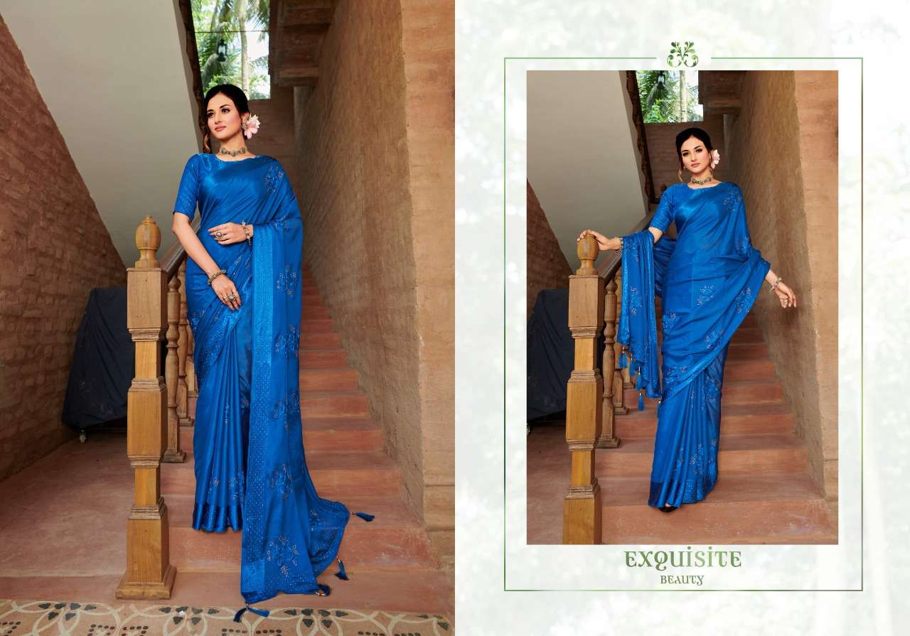 AALA SWAROVSKI BY YADU NANDAN FASHION 01 TO 06 SERIES INDIAN TRADITIONAL WEAR COLLECTION BEAUTIFUL STYLISH FANCY COLORFUL PARTY WEAR & OCCASIONAL WEAR CHINNON SATIN SAREES AT WHOLESALE PRICE