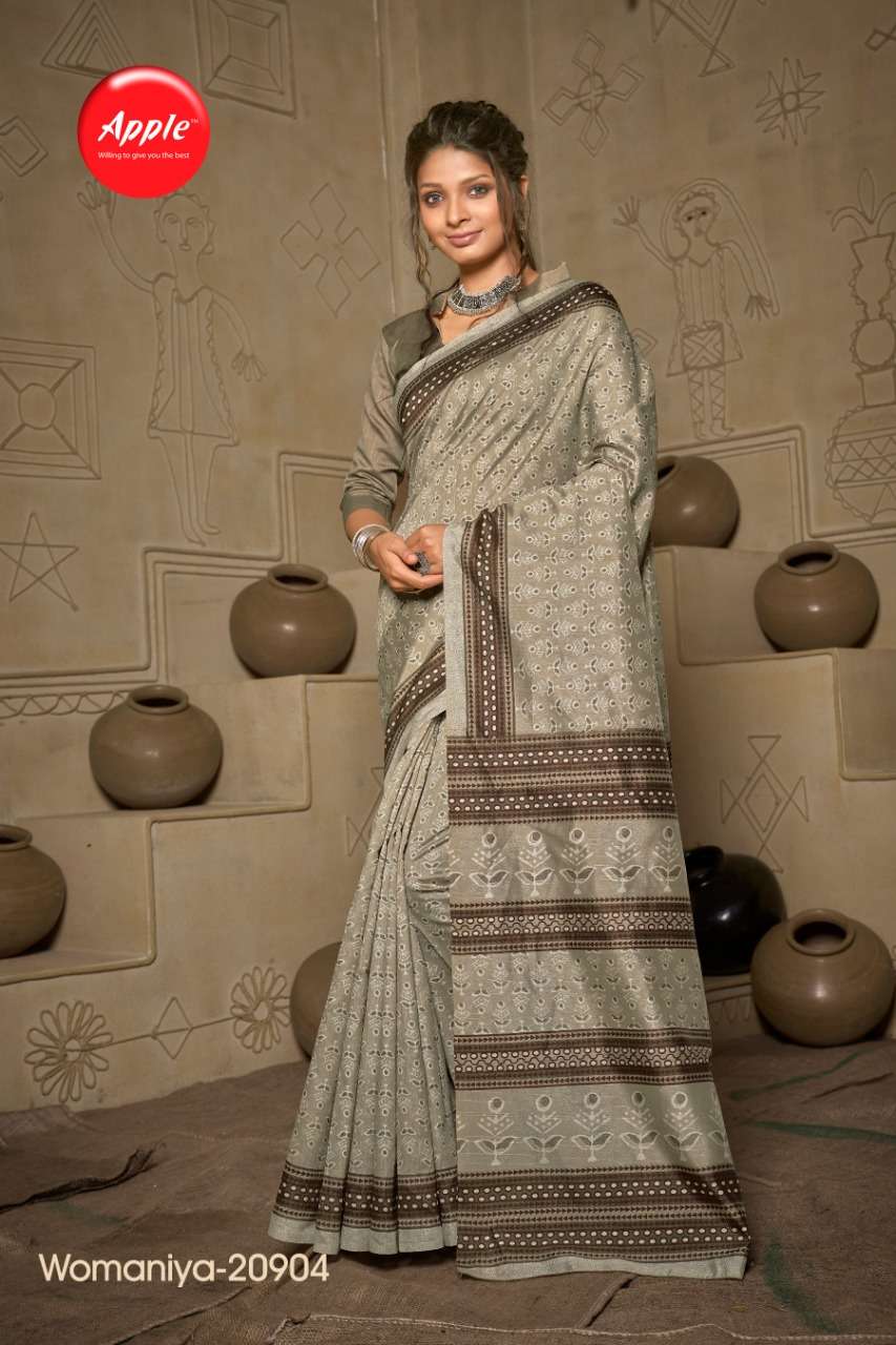 WOMANIYA VOL-20 BY APPLE 20901 TO 20908 SERIES INDIAN TRADITIONAL WEAR COLLECTION BEAUTIFUL STYLISH FANCY COLORFUL PARTY WEAR & OCCASIONAL WEAR BHAGALPURI SAREES AT WHOLESALE PRICE