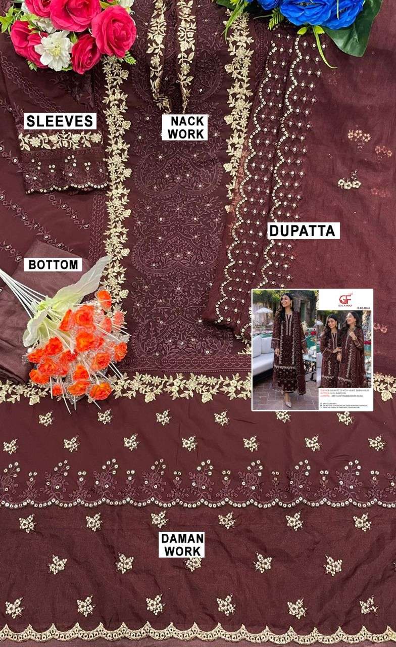 AZURE VOL-6 BY GUL FARAZ 509-A TO 509-D SERIES BEAUTIFUL PAKISTANI SUITS COLORFUL STYLISH FANCY CASUAL WEAR & ETHNIC WEAR FAUX GEORGETTE DRESSES AT WHOLESALE PRICE
