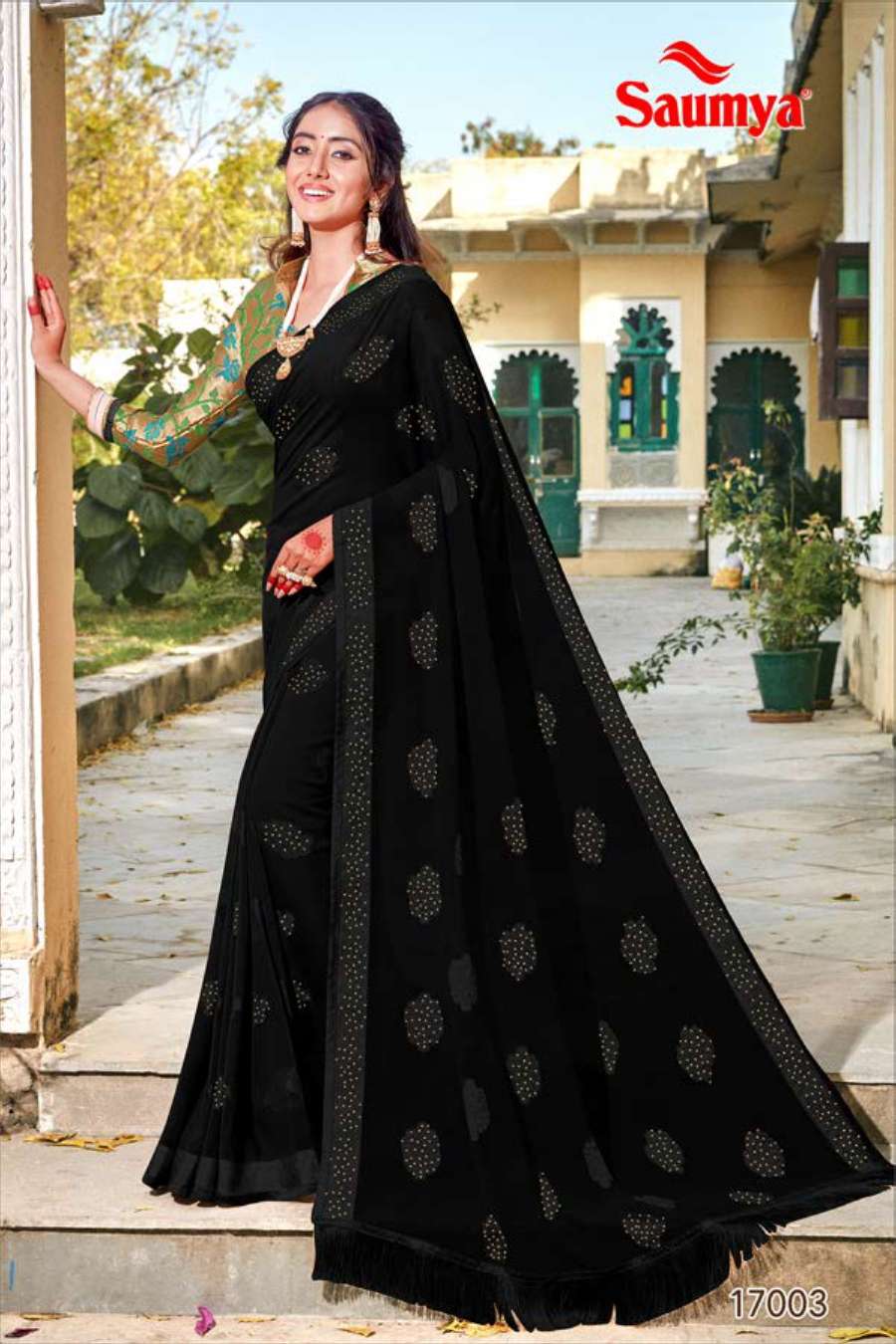 NAMASYA BY SAUMYA 17001 TO 17008 SERIES INDIAN TRADITIONAL WEAR COLLECTION BEAUTIFUL STYLISH FANCY COLORFUL PARTY WEAR & OCCASIONAL WEAR JACQUARD SAREES AT WHOLESALE PRICE