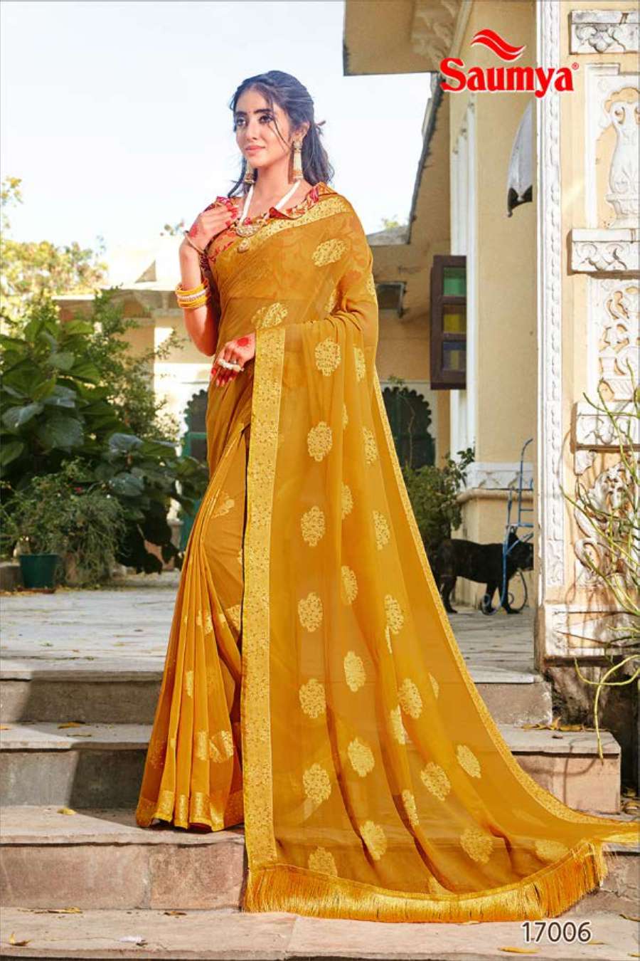 NAMASYA BY SAUMYA 17001 TO 17008 SERIES INDIAN TRADITIONAL WEAR COLLECTION BEAUTIFUL STYLISH FANCY COLORFUL PARTY WEAR & OCCASIONAL WEAR JACQUARD SAREES AT WHOLESALE PRICE