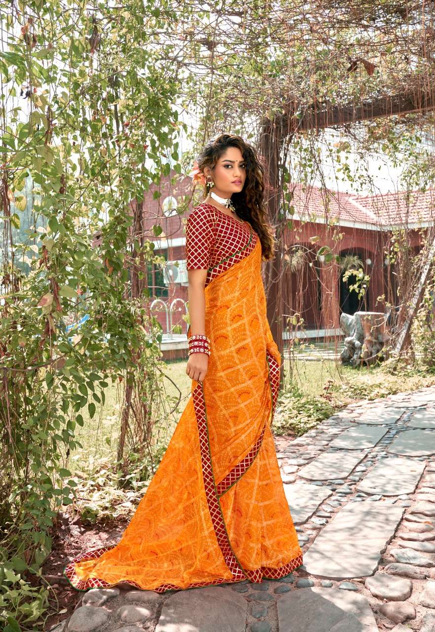 VAISHNAVI BY KASHVI CREATION 50001 TO 50010 SERIES INDIAN TRADITIONAL WEAR COLLECTION BEAUTIFUL STYLISH FANCY COLORFUL PARTY WEAR & OCCASIONAL WEAR CHIFFON SAREES AT WHOLESALE PRICE