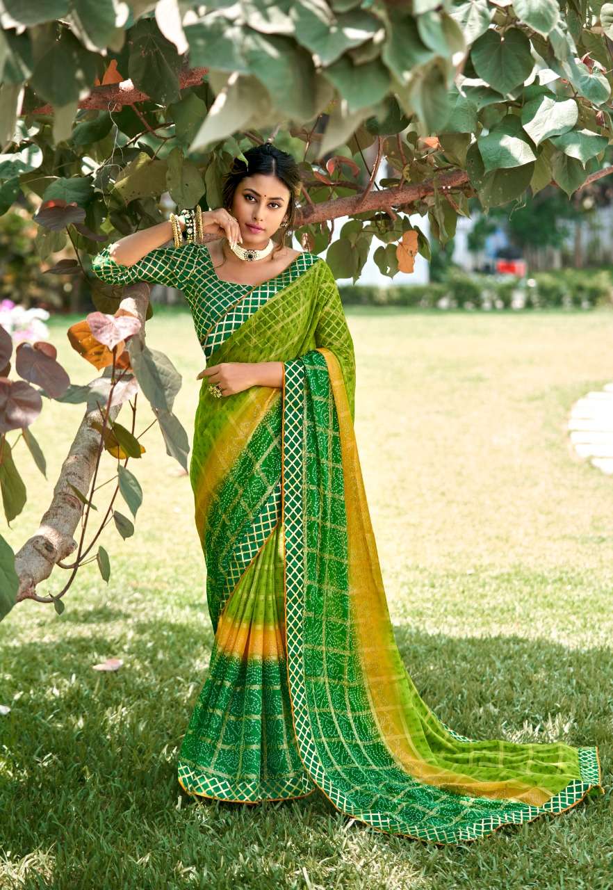 VAISHNAVI BY KASHVI CREATION 50001 TO 50010 SERIES INDIAN TRADITIONAL WEAR COLLECTION BEAUTIFUL STYLISH FANCY COLORFUL PARTY WEAR & OCCASIONAL WEAR CHIFFON SAREES AT WHOLESALE PRICE