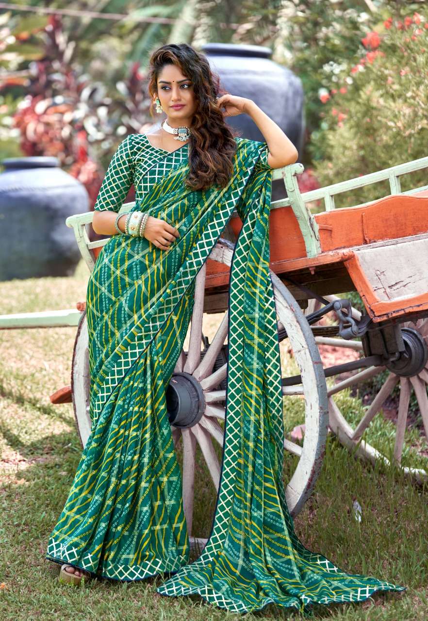 VAISHNAVI BY KASHVI CREATION 50001 TO 50010 SERIES INDIAN TRADITIONAL WEAR COLLECTION BEAUTIFUL STYLISH FANCY COLORFUL PARTY WEAR & OCCASIONAL WEAR CHIFFON SAREES AT WHOLESALE PRICE