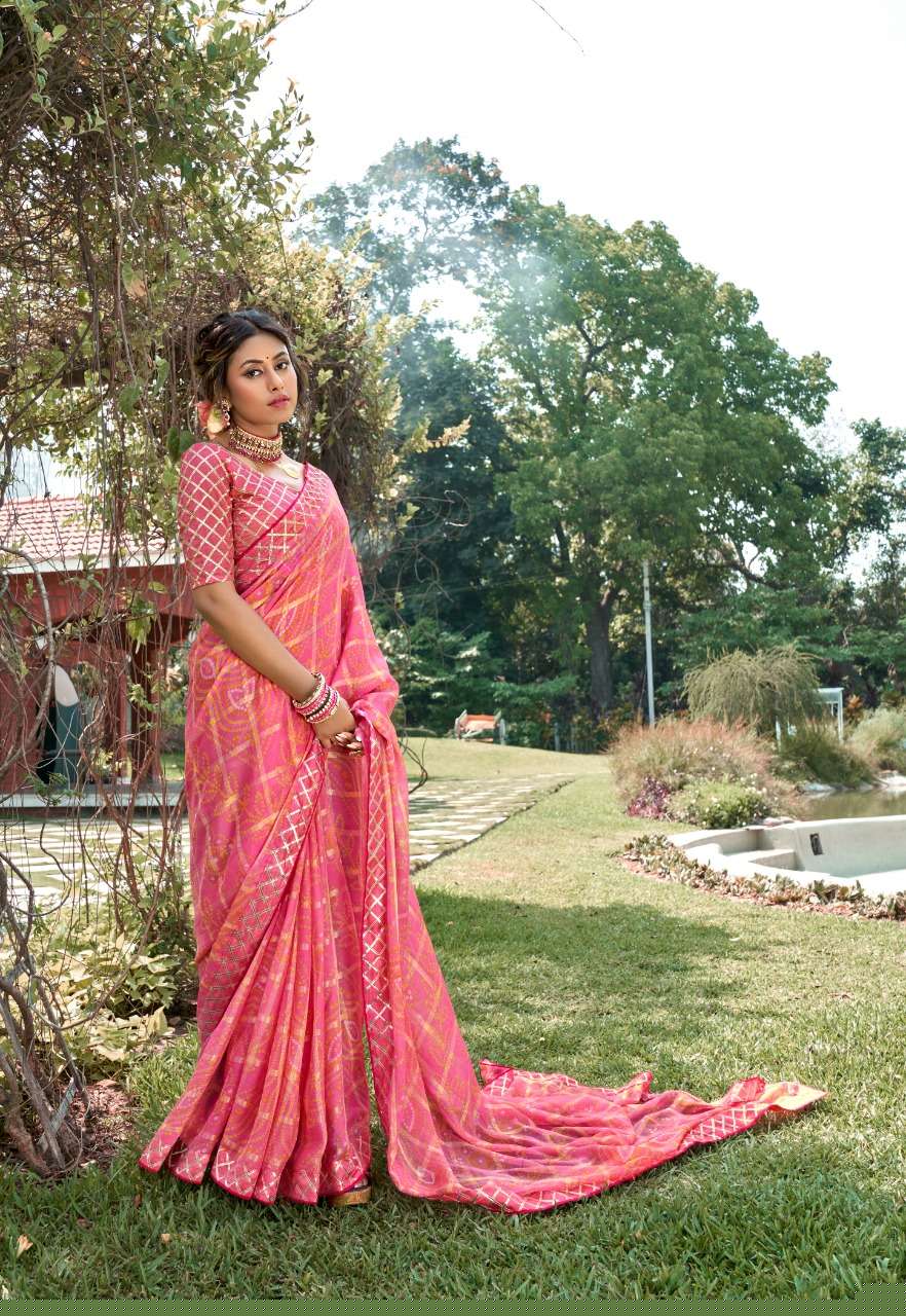 VAISHNAVI BY KASHVI CREATION 50001 TO 50010 SERIES INDIAN TRADITIONAL WEAR COLLECTION BEAUTIFUL STYLISH FANCY COLORFUL PARTY WEAR & OCCASIONAL WEAR CHIFFON SAREES AT WHOLESALE PRICE