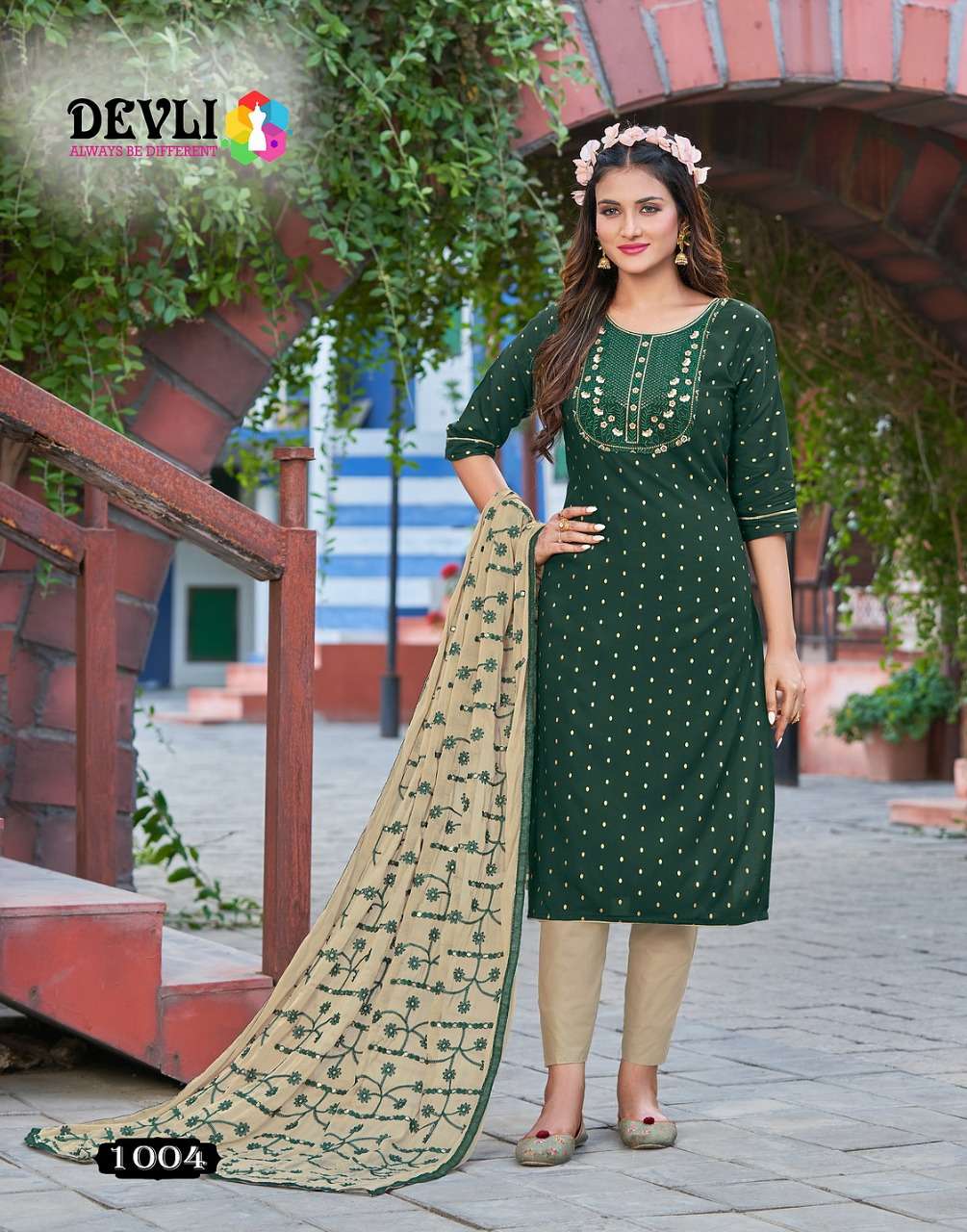 DEVLI VOL-1 BY DEVLI 1001 TO 1006 SERIES BEAUTIFUL SUITS COLORFUL STYLISH FANCY CASUAL WEAR & ETHNIC WEAR RAYON PRINT DRESSES AT WHOLESALE PRICE