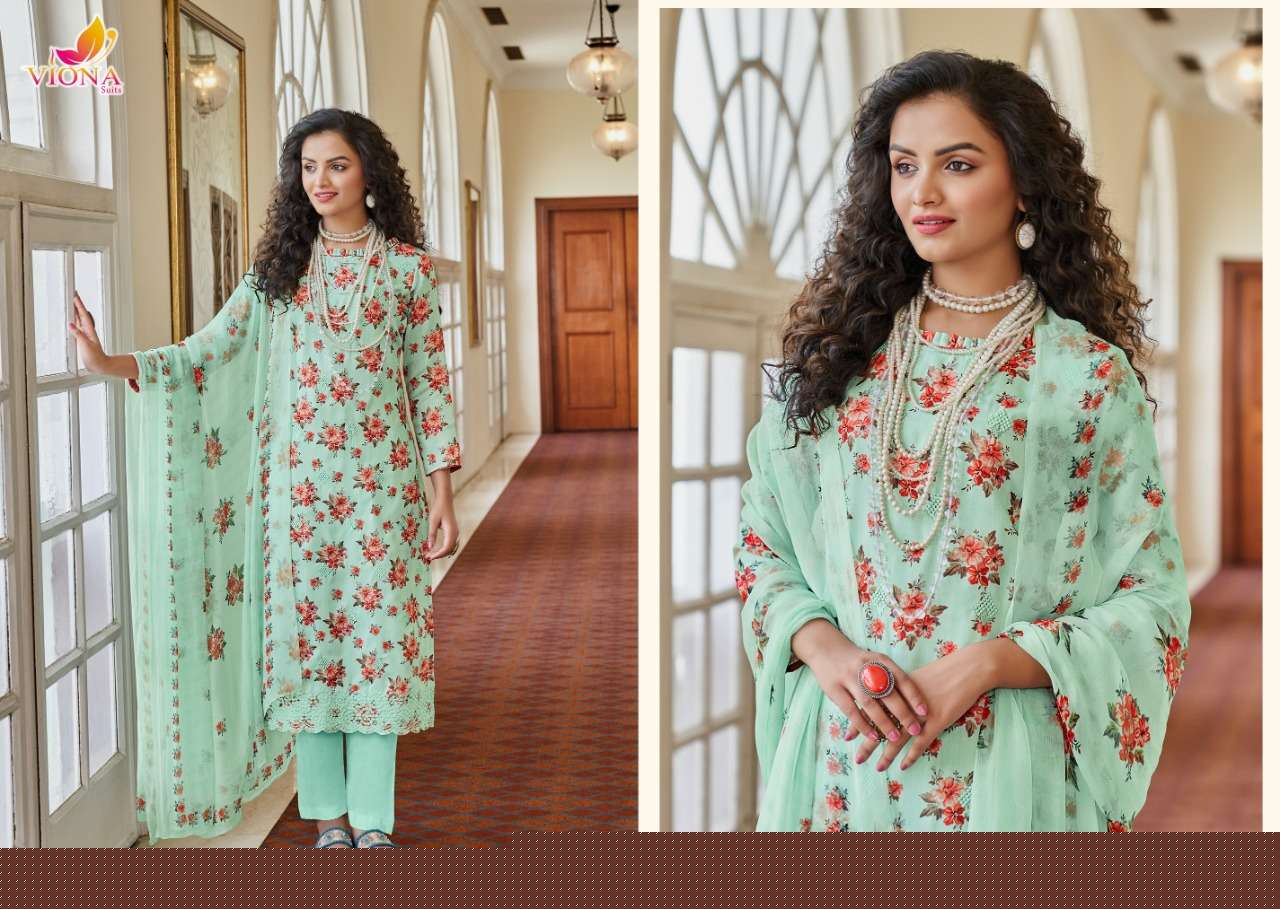 ANVI BY VIONA SUITS 1001 TO 1008 SERIES BEAUTIFUL SUITS COLORFUL STYLISH FANCY CASUAL WEAR & ETHNIC WEAR PURE COTTON PRINT DRESSES AT WHOLESALE PRICE