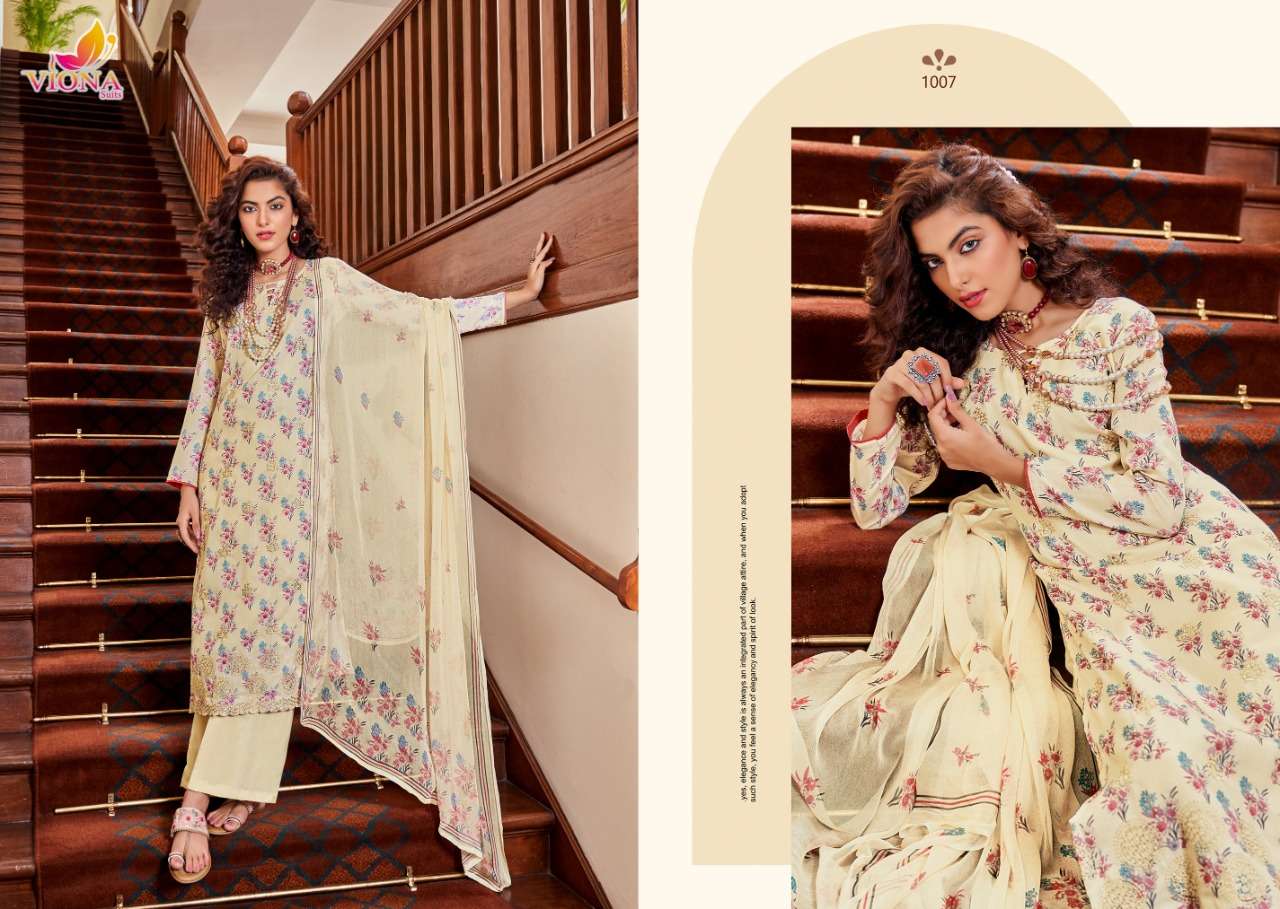 ANVI BY VIONA SUITS 1001 TO 1008 SERIES BEAUTIFUL SUITS COLORFUL STYLISH FANCY CASUAL WEAR & ETHNIC WEAR PURE COTTON PRINT DRESSES AT WHOLESALE PRICE