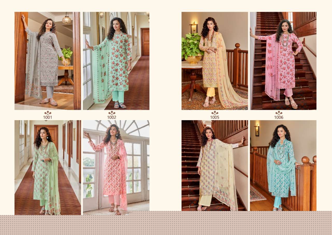 ANVI BY VIONA SUITS 1001 TO 1008 SERIES BEAUTIFUL SUITS COLORFUL STYLISH FANCY CASUAL WEAR & ETHNIC WEAR PURE COTTON PRINT DRESSES AT WHOLESALE PRICE