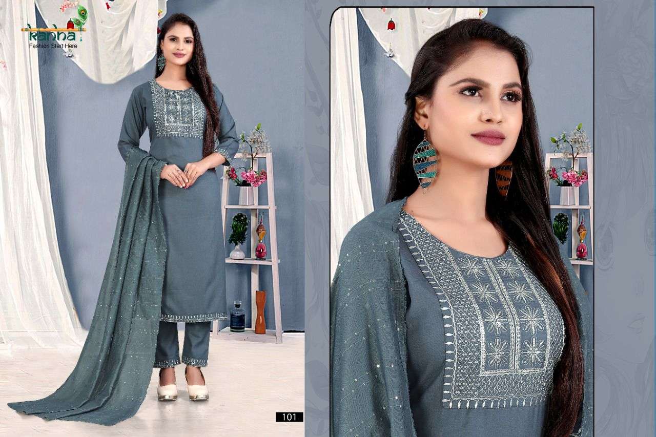 NELLORE BY KANHA 101 TO 106 SERIES BEAUTIFUL SUITS COLORFUL STYLISH FANCY CASUAL WEAR & ETHNIC WEAR RAYON WITH WORK DRESSES AT WHOLESALE PRICE
