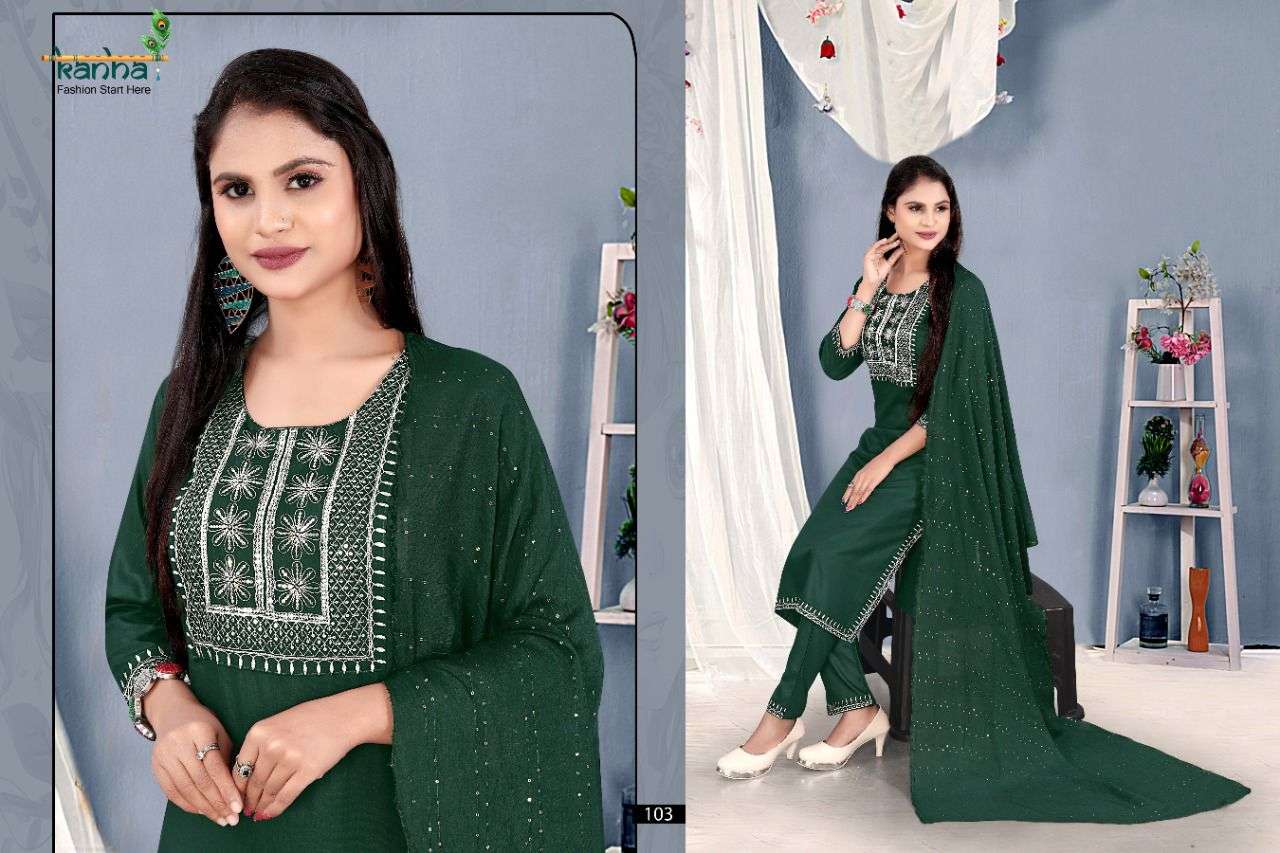 NELLORE BY KANHA 101 TO 106 SERIES BEAUTIFUL SUITS COLORFUL STYLISH FANCY CASUAL WEAR & ETHNIC WEAR RAYON WITH WORK DRESSES AT WHOLESALE PRICE