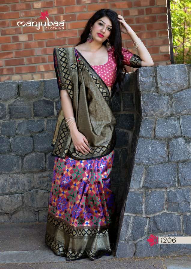 MANJUBAA MIX BY MANJUBAA CLOTHING INDIAN TRADITIONAL WEAR COLLECTION BEAUTIFUL STYLISH FANCY COLORFUL PARTY WEAR & OCCASIONAL WEAR SOFT SILK SAREES AT WHOLESALE PRICE